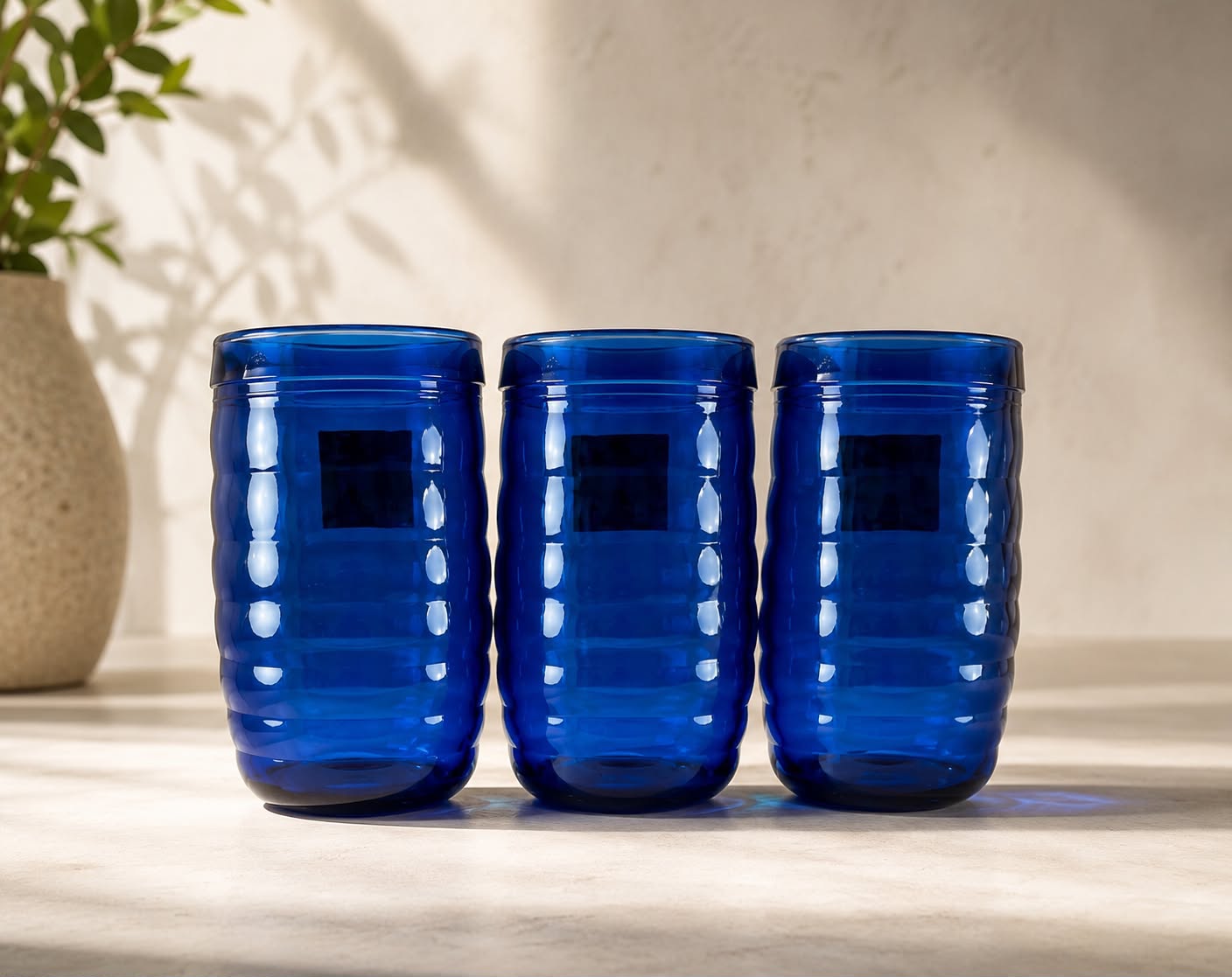Vasos azules espiral por 3U