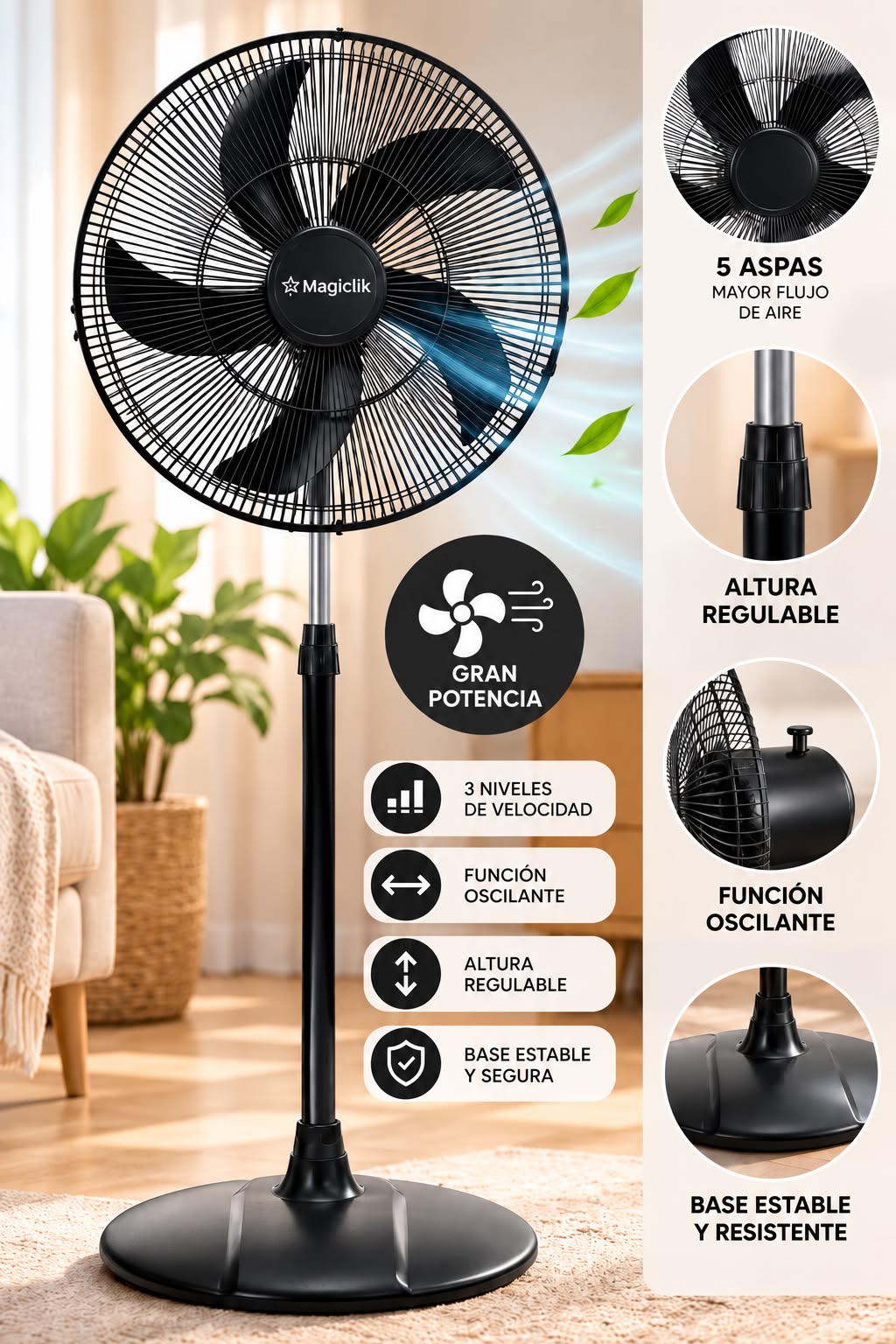 Ventilador de pie Magiclik 💥⚡